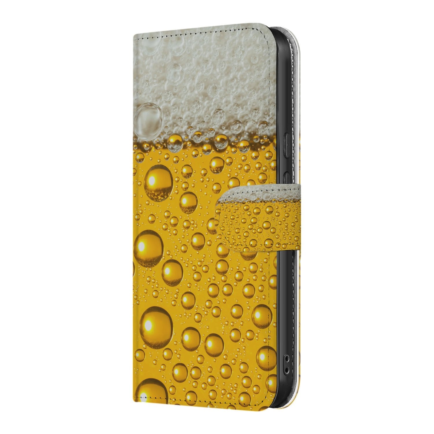 Bier Print Google Pixel 9a Book Case En Portemonnee Hoesje schuim ontwerp zijaanzicht