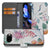 Google Pixel 9a Bird Flowers Print Bookcase Portemonnee Hoesje voorkant binnenkant