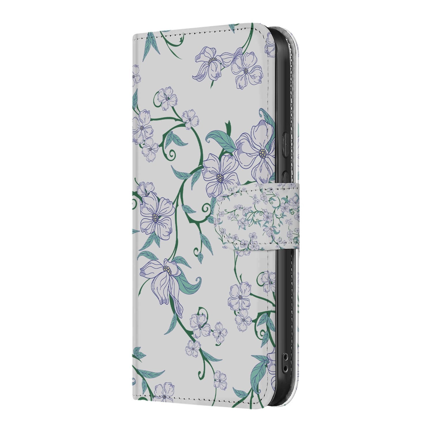 Book Case Google Pixel 9a Blossom White Portemonnee Hoesje bloemenmotief aanzicht