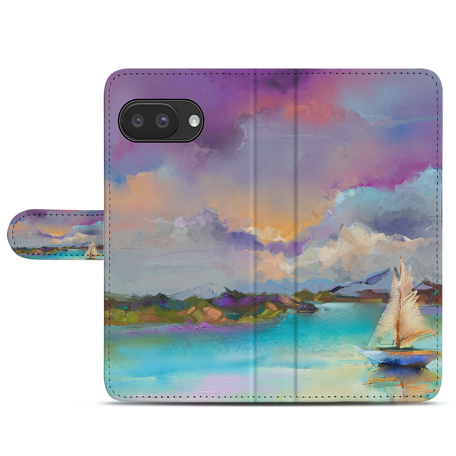 Google Pixel 9a Boot Motief Book Case portemonnee hoesje vooraanzicht