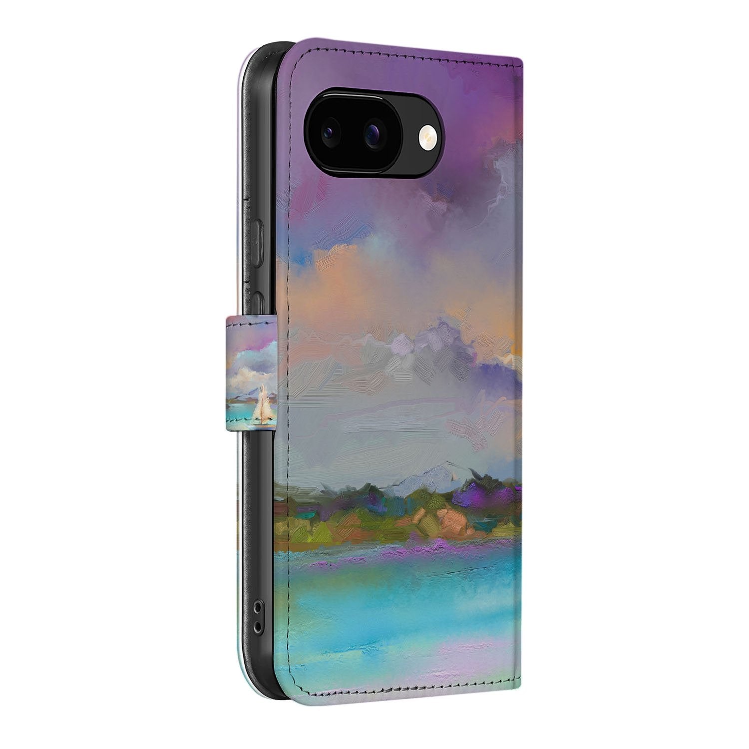 Google Pixel 9a Boot Motief Book Case Portemonnee Hoesje maritiem design aanzicht