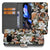 Google Pixel 9a Dark Flowers Portemonnee Hoesje Book Case vooraanzicht