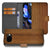 Donker Hout Google Pixel 9a Book Case En Portemonnee Hoesje vooraanzicht ontwerp
