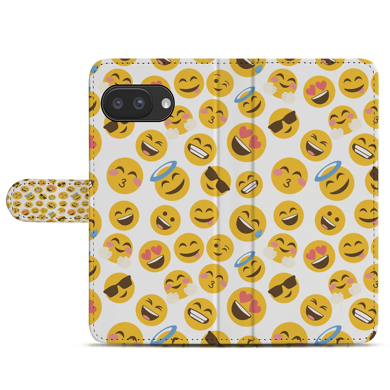 Google Pixel 9a Emoji Fiesta Book Case design emoji print voorkant