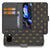 Franse Lelie Google Pixel 9a Book Case & Portemonnee Hoesje donkerbruin fleur de lis design voorkant binnenkant