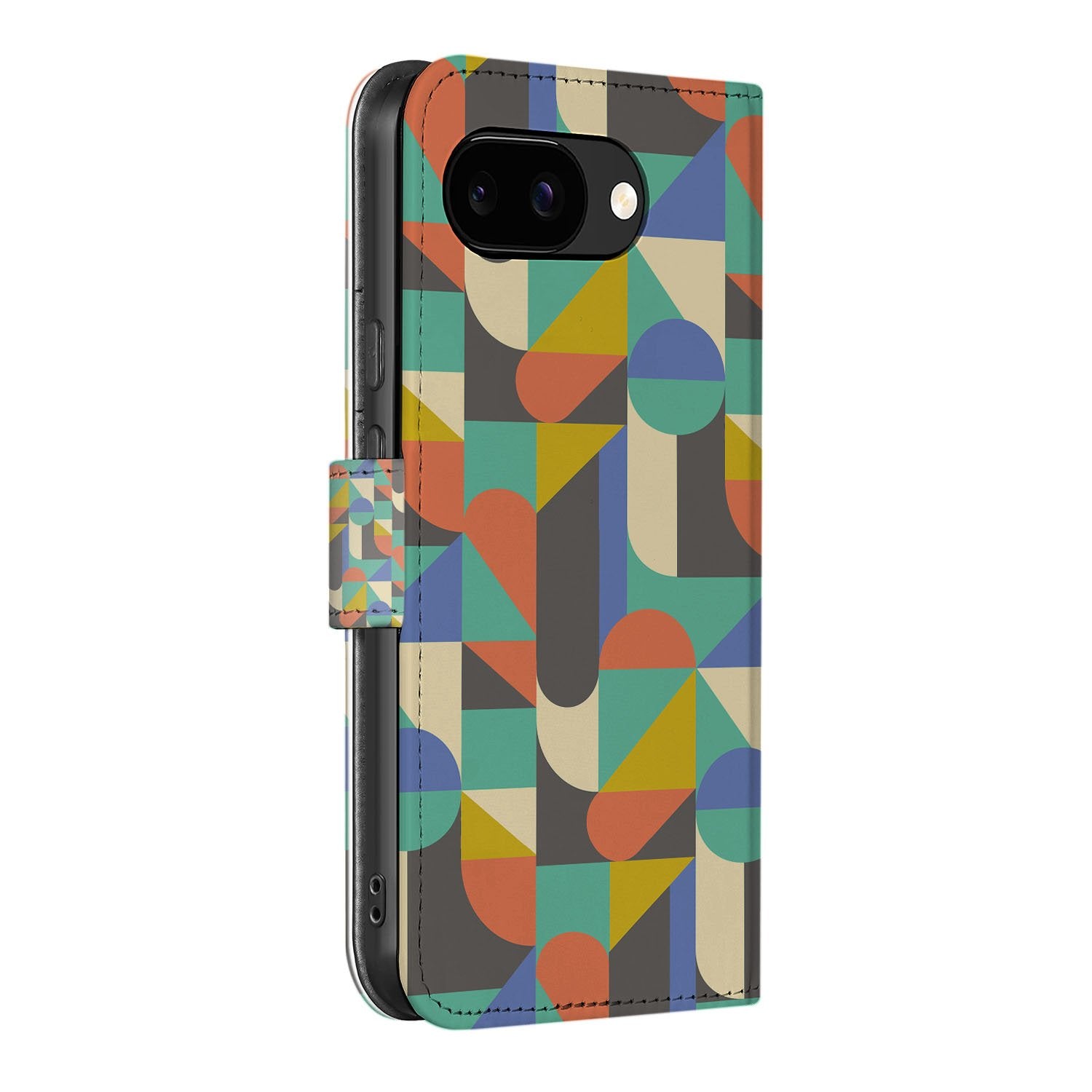 Google Pixel 9a Bookcase Hoesje Funky Retro aanzicht