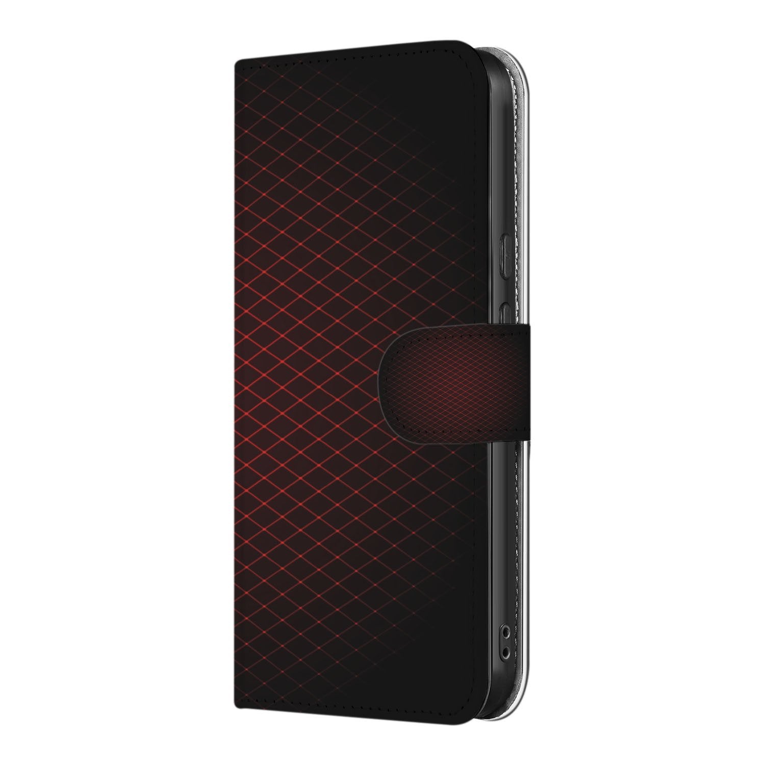 Geruit Rood Google Pixel 9a Book Case Portemonnee Hoesje zijkant