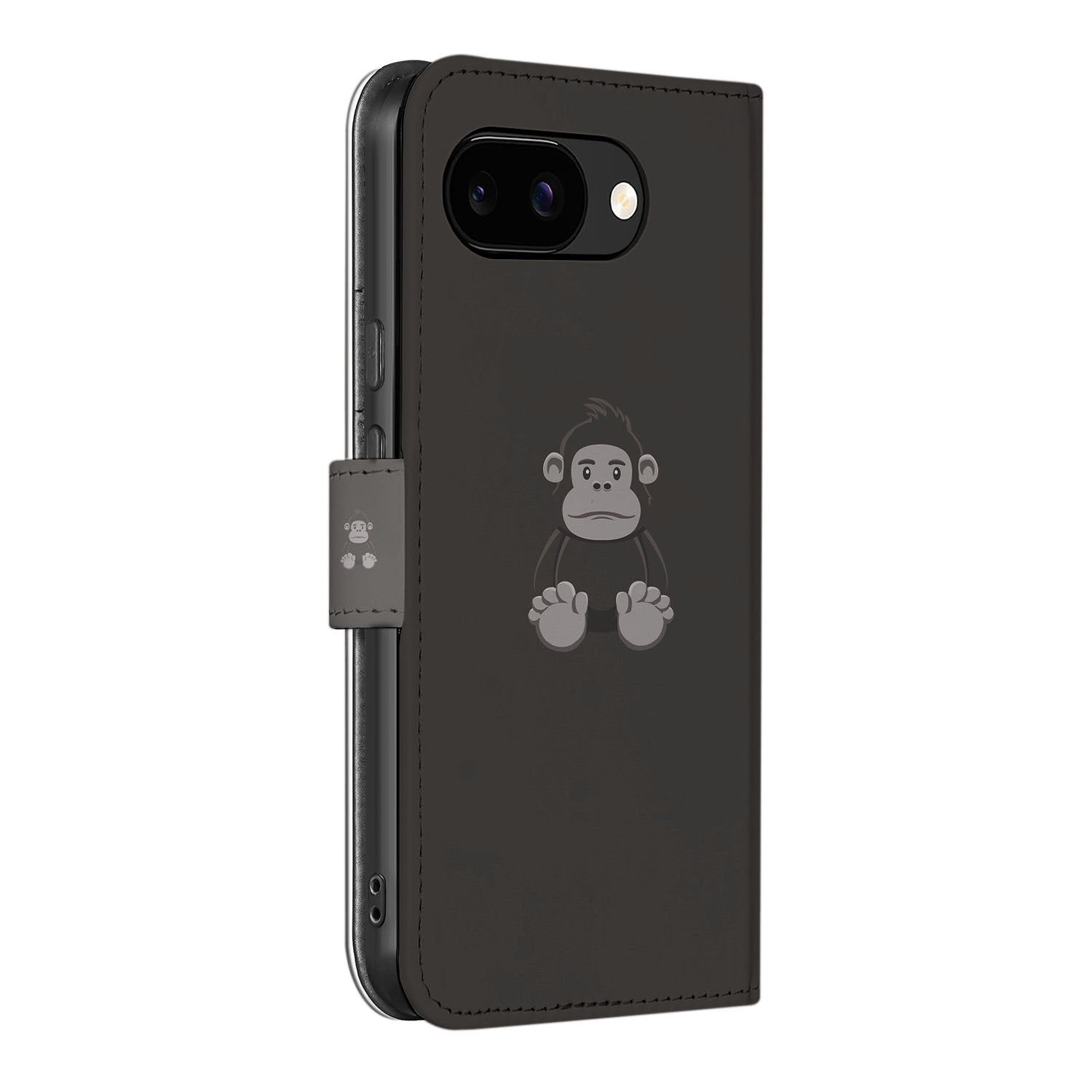 Gorilla Bruin Google Pixel 9a Portemonnee Hoesje design naam aanzicht