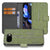 Google Pixel 9a Groen Houtnerf Book Case Portemonnee Hoesje voorkant en binnenkant