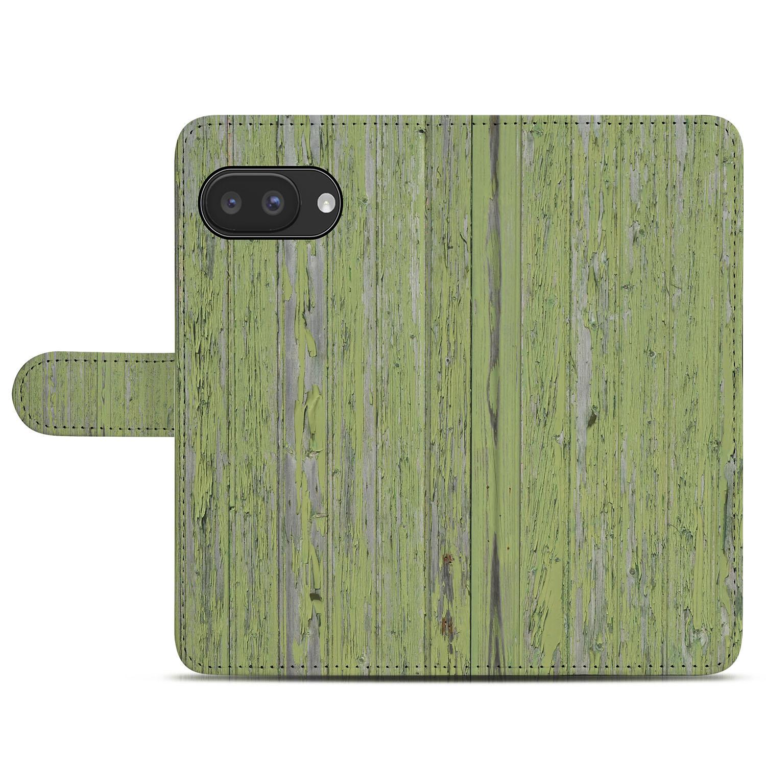Groen Houtnerf Google Pixel 9a Book Case Portemonnee Hoesje achterkant