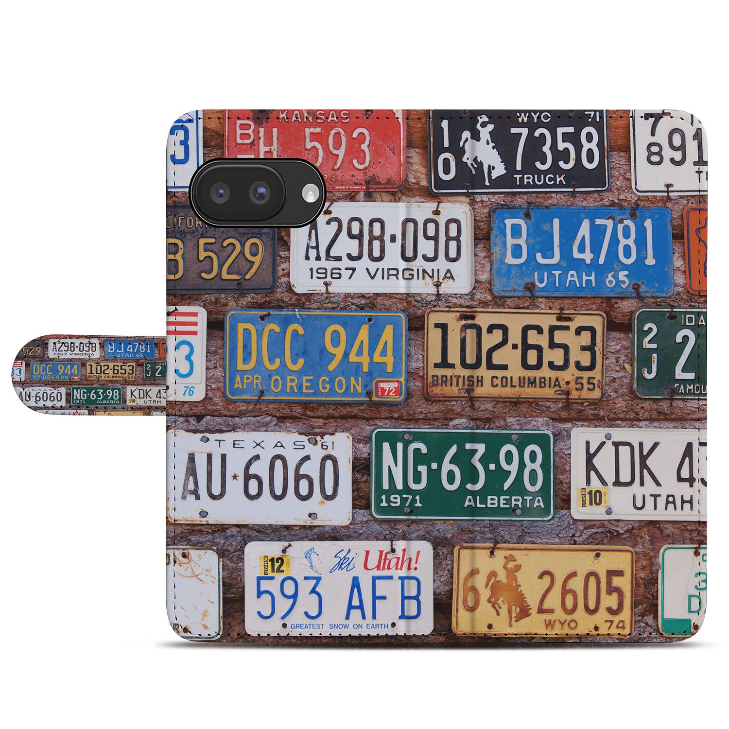 Google Pixel 9a Kentekenplaten Book Case Portemonnee Hoesje collage