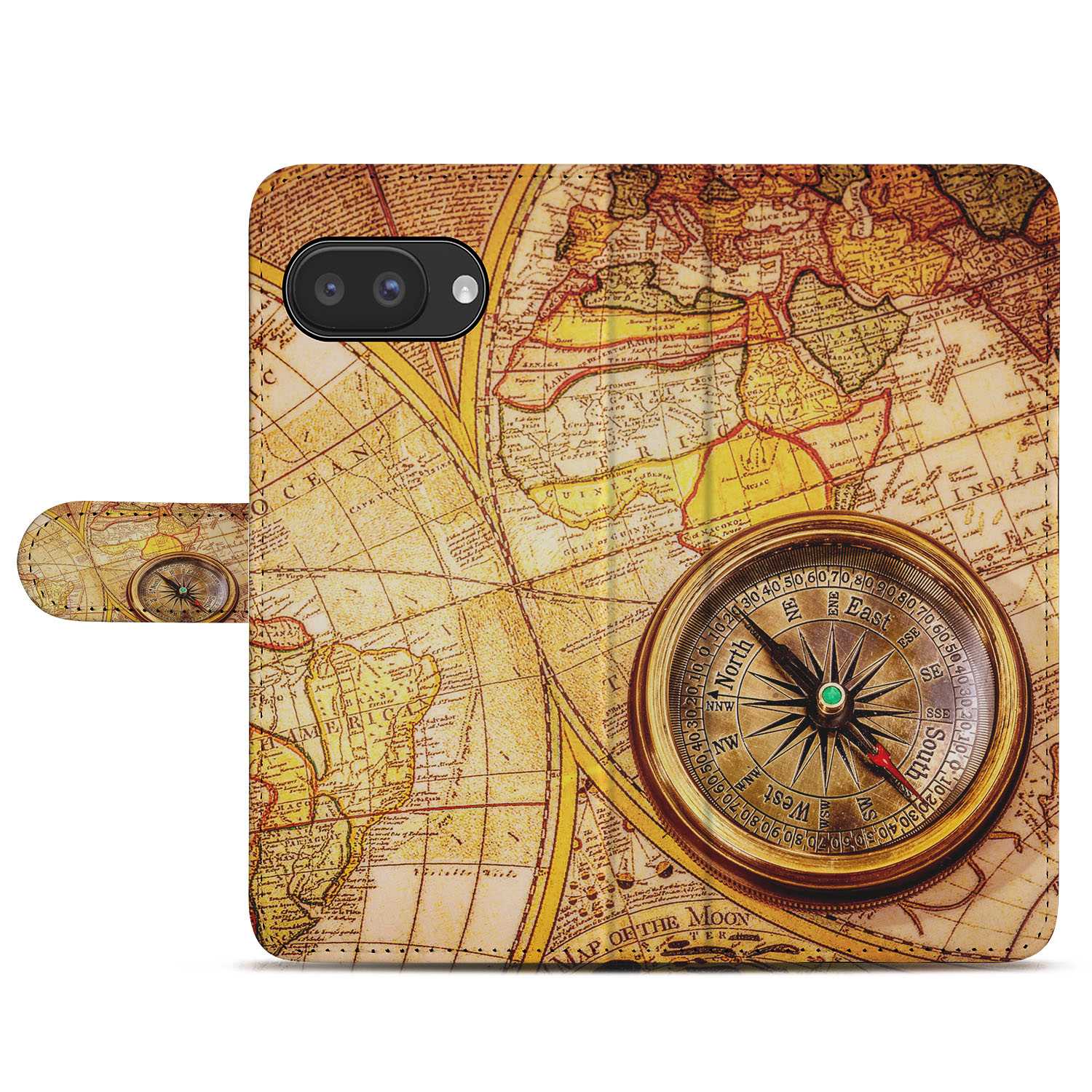 Book Case Portemonnee Hoesje Google Pixel 9a Kompas designkompas aanzicht
