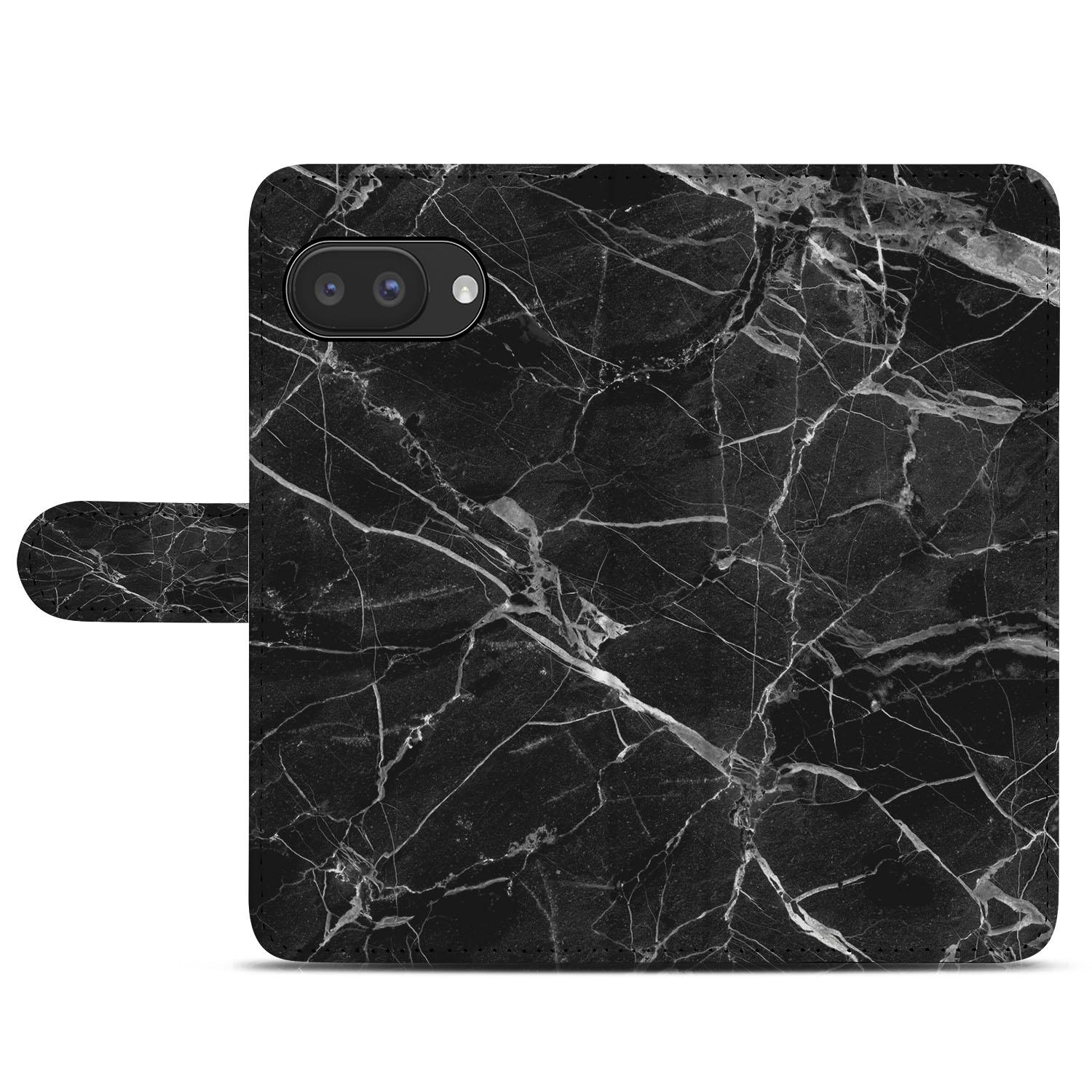 Google Pixel 9a Donker Marmer Bookcase Hoesje achterzijde