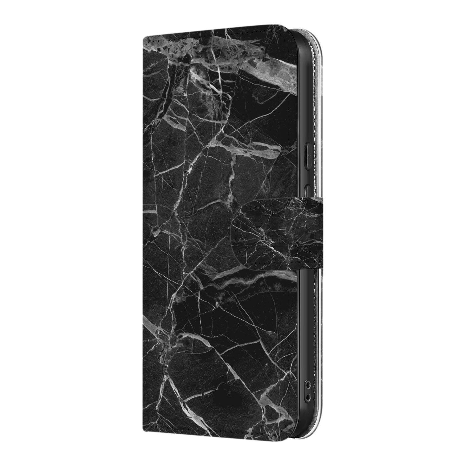 Donker Marmer Google Pixel 9a Bookcase Hoesje design Donker Marmer zijaanzicht