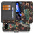 Bookcase Hoesje Google Pixel 9a Pauw Bloemen Print voorkant binnenzijde