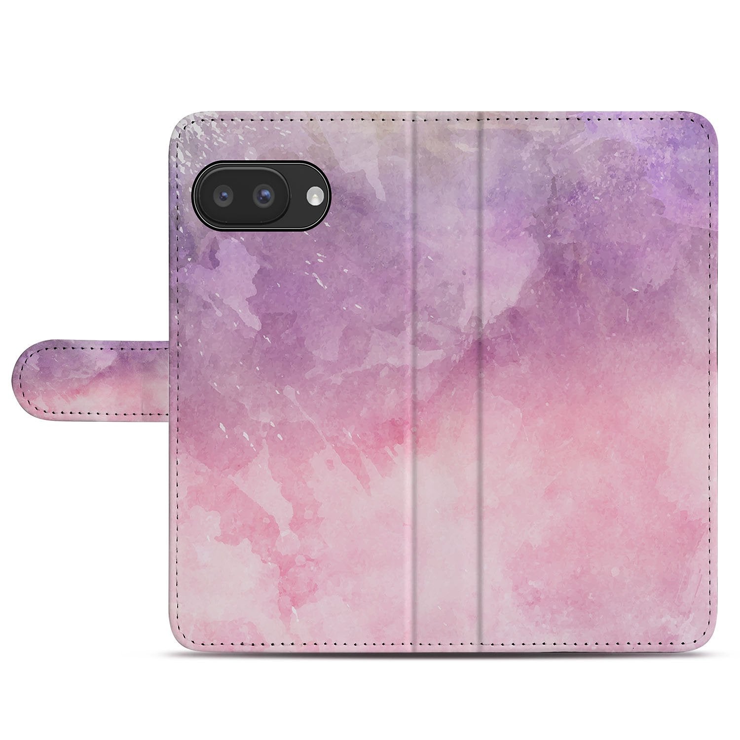 Google Pixel 9a Bookcase Hoesje Roze-Paars Waterverf voorkant