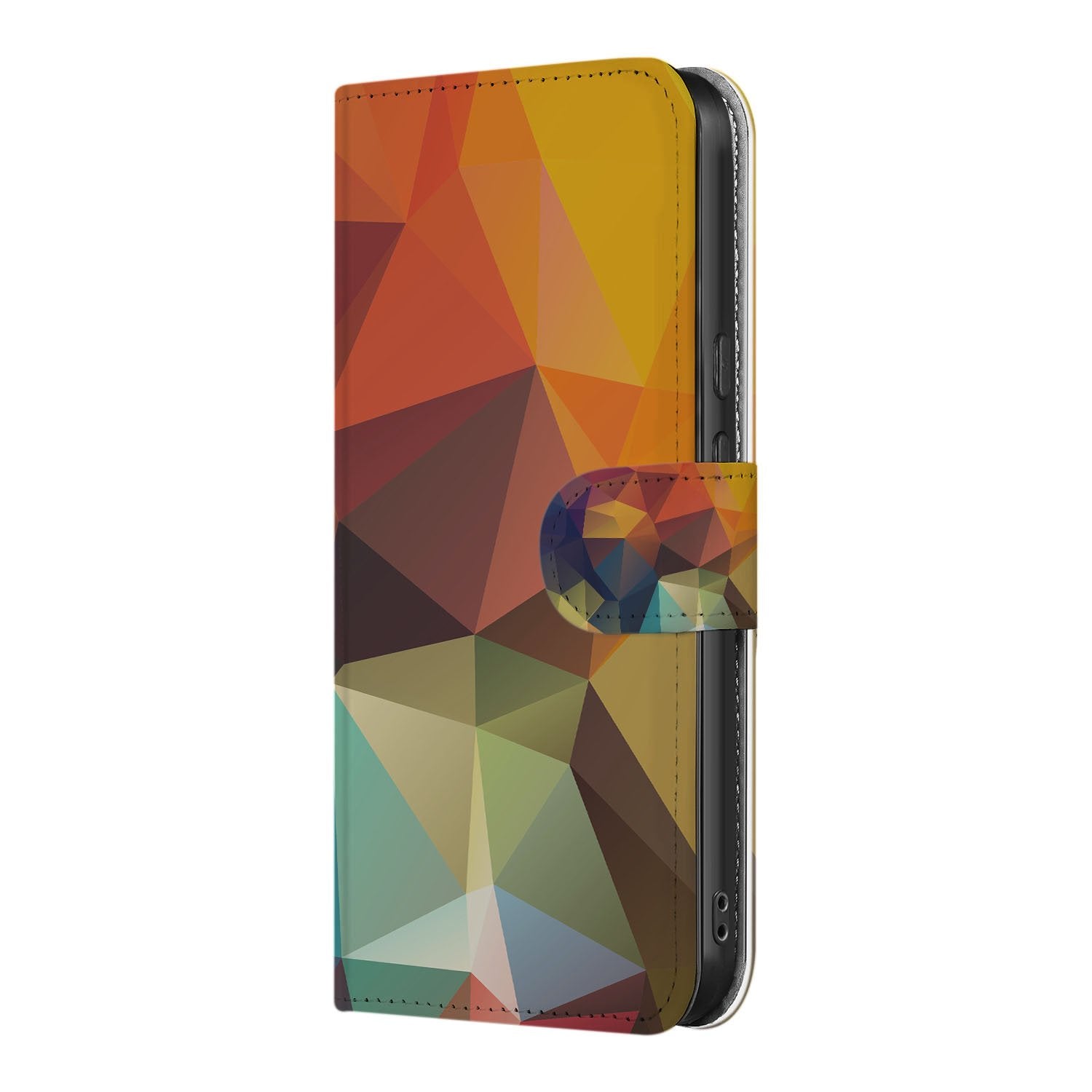 Polygon Color Google Pixel 9a Book Case En Portemonnee Hoesje geometrisch 디자인 zijaanzicht