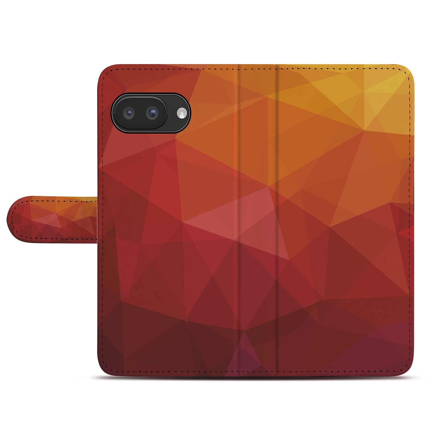 Polygon Google Pixel 9a Book Case geometrisch rood ontwerp voorkant