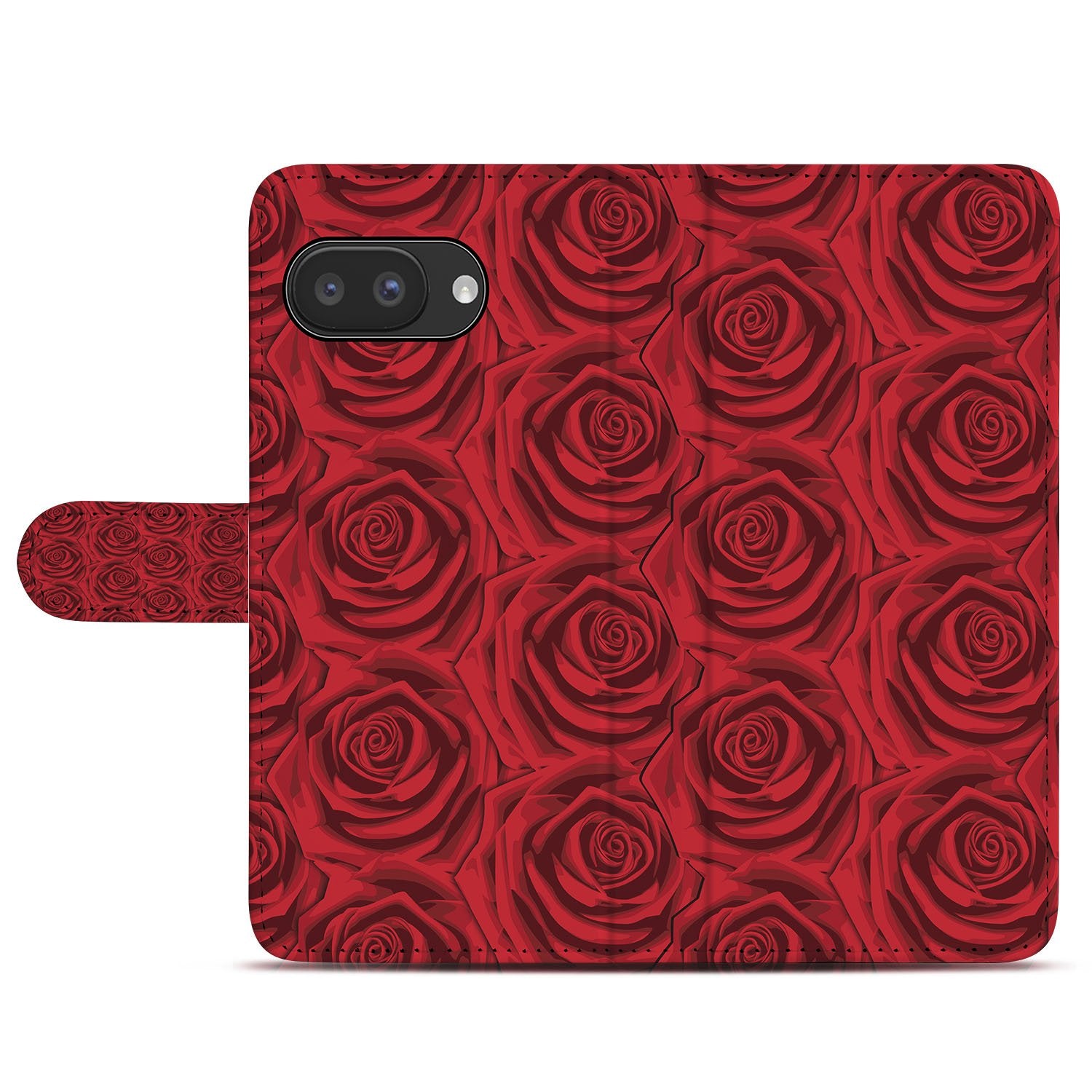 Google Pixel 9a Red Roses Book Case voorkant met rode rozen