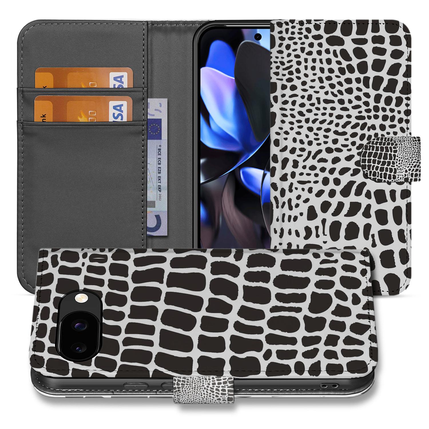Slangenprint Google Pixel 9a Book Case design luxe aanzicht