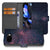 Book Case Google Pixel 9a Paars Blauw Glitter Sterren Design Met Passenruimte Bescherming voorkant achterkant binnenzijde