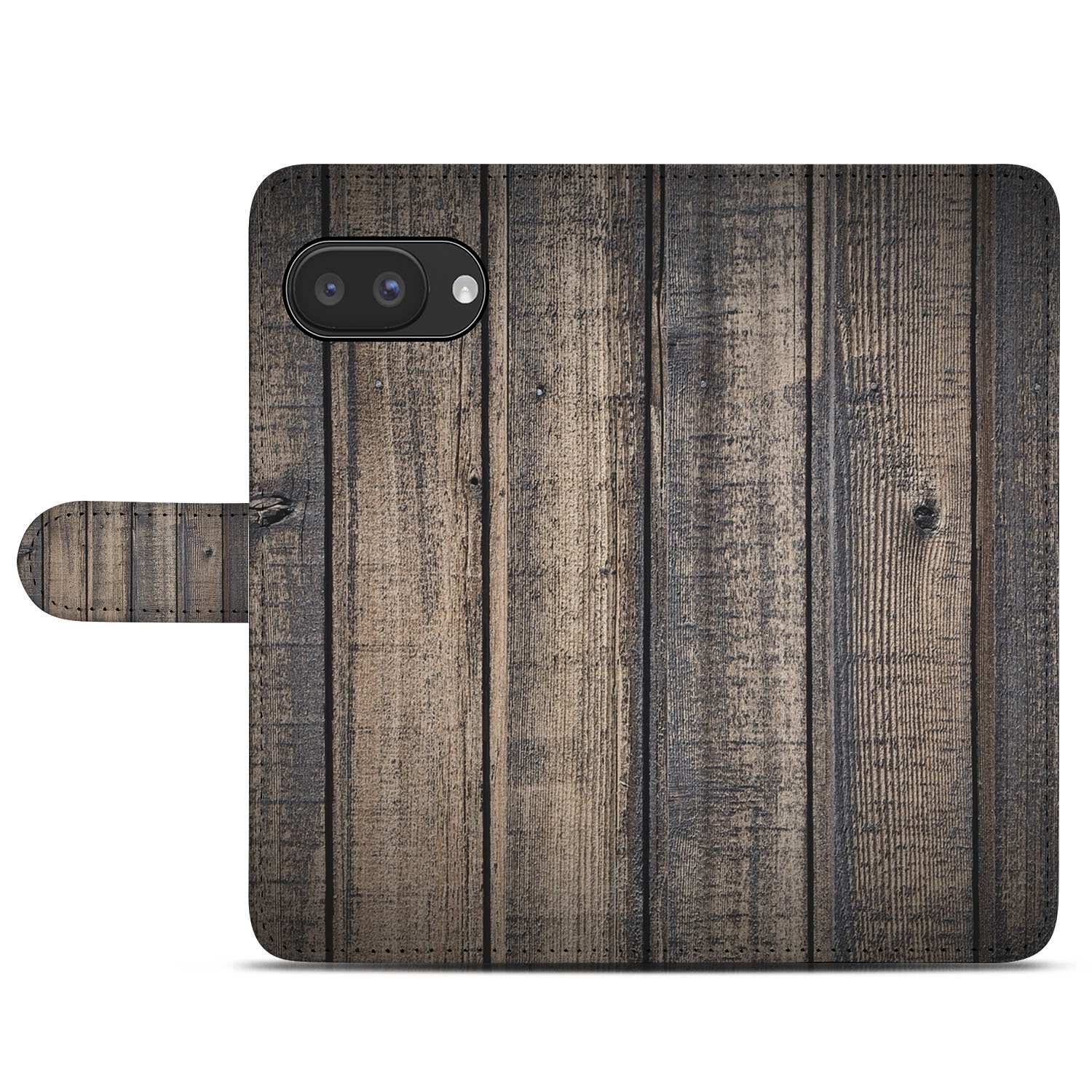 Steigerhout Design Google Pixel 9a | Book Case achterkant houtnerf