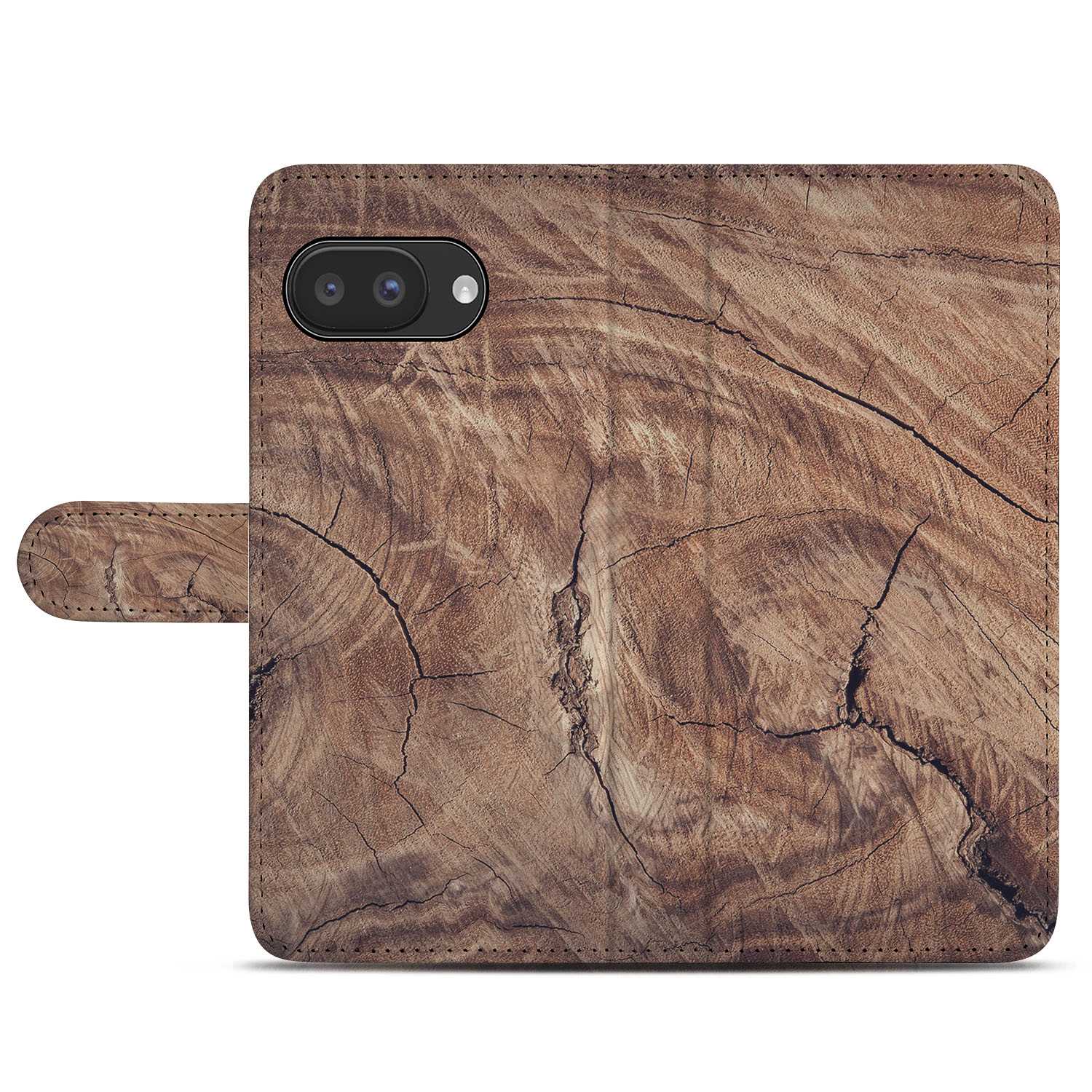 Google Pixel 9a Tree Trunk Boekhoesje Bruin Houtnerf Rustic Charm Elegante Natuurlijke Uitstraling voorkant