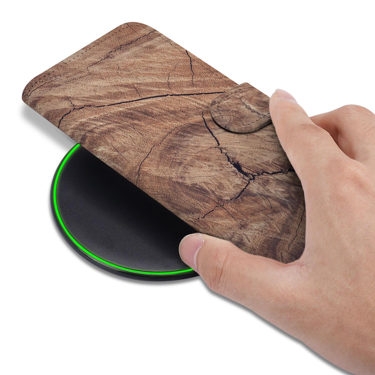 Google Pixel 9a Tree Trunk Boekhoesje Bruin Houtnerf Rustic Charm Elegante Natuurlijke Uitstraling bovenaanzicht