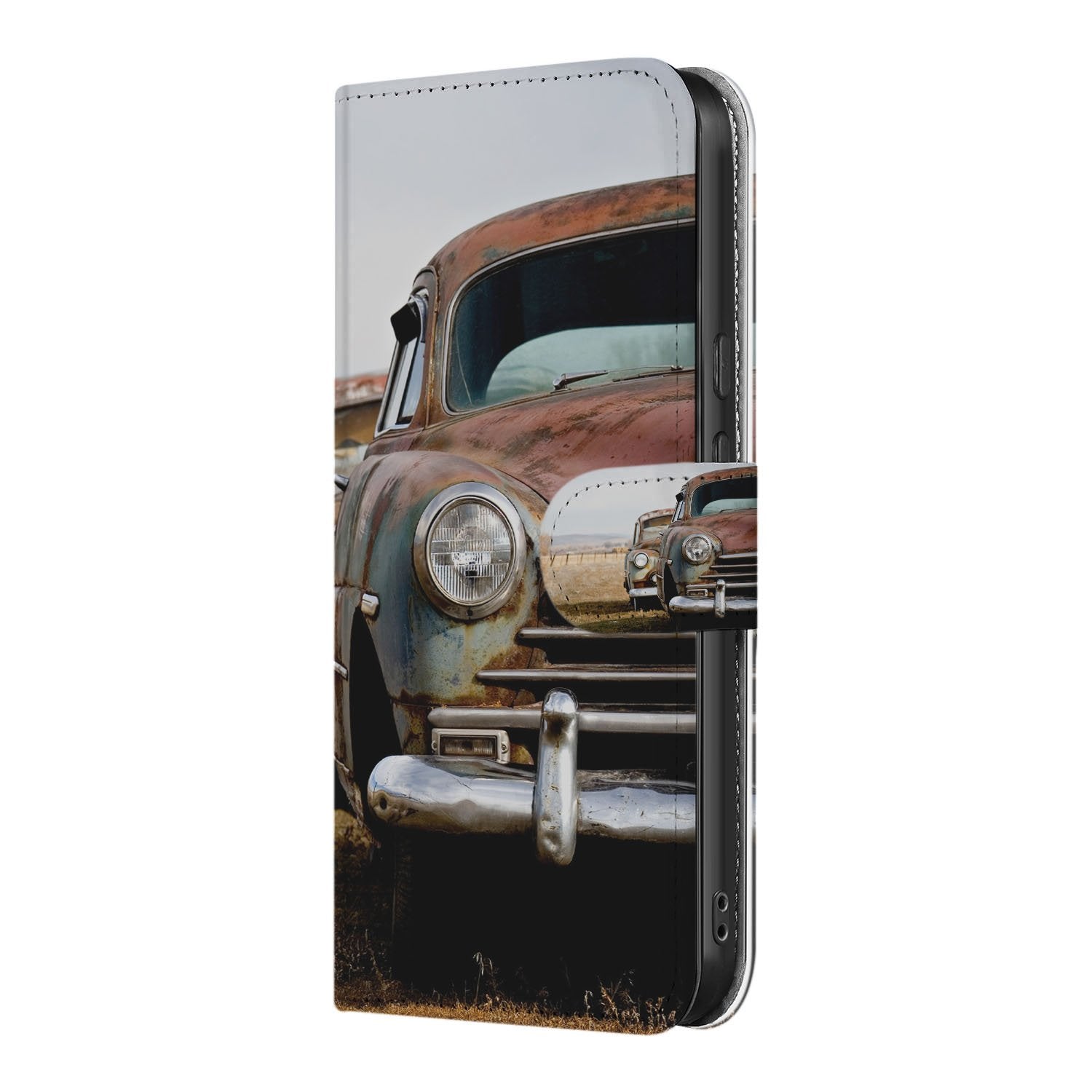 Google Pixel 9a Portemonnee Hoesje Vintage Auto Book Case voorkant