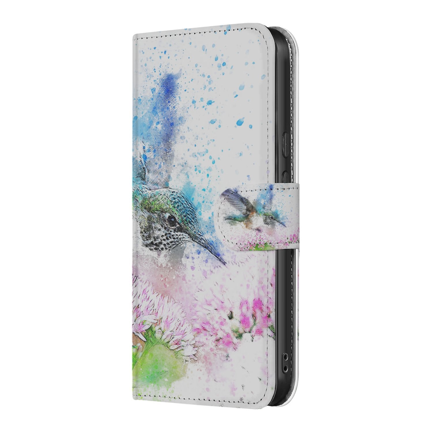 Vogel Print Google Pixel 9a Portemonnee Hoesje kolibrie design zijkant