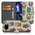 Book Case Google Pixel 9a Pasjeshoesje Met Vrolijke Uilen Ontwerp uilenbeige kunstleer voorkant aanzicht