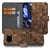 Google Pixel 9a Bookcase Hoesje Bruin Houtprint Kubusprint aanzicht
