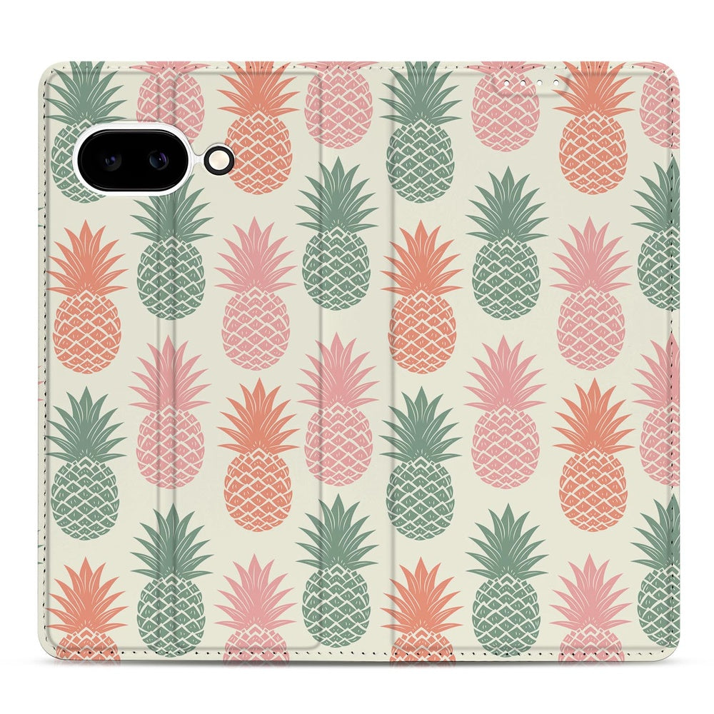 Google Pixel 9a Bookcase Ananas bookcase ananas voorkant