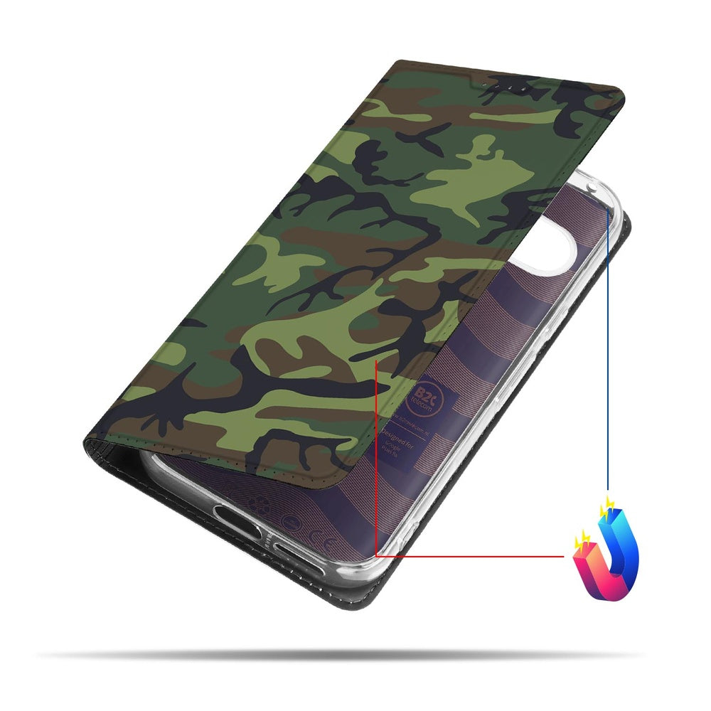 Google Pixel 9a Telefoonhoesje Army Dark hoesje camo design zijkant