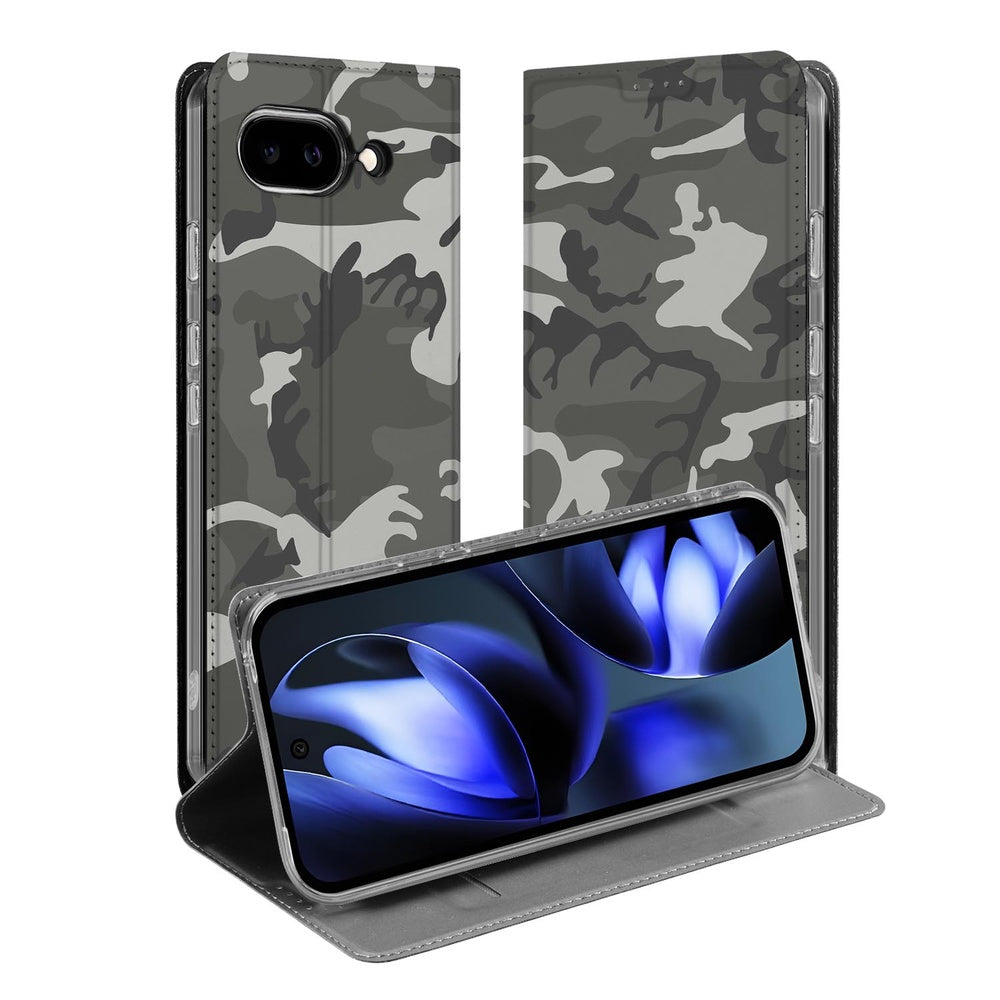Google Pixel 9a Book Wallet Case Army Light camouflage voorzijde