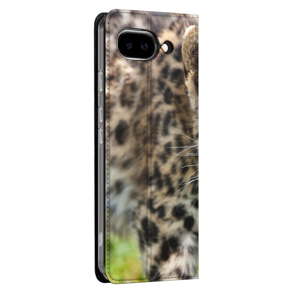Google Pixel 9a Smart Cover Hoesje Baby Luipaard baby luipaard design aanzicht