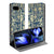 Book Case Google Pixel 9a Beige Flowers design beige bloemen donkerblauw aanzicht