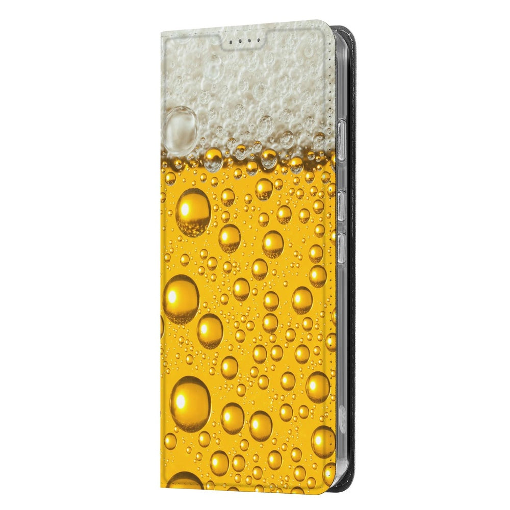 Google Pixel 9a Bookcase Bier hoesje bierprint design aanzicht