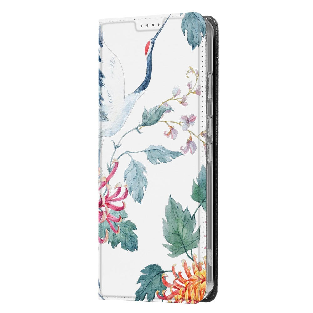 Google Pixel 9a Telefoonhoesje Bird Flowers telefoonhoesje aquarel design bloem vogel aanzicht