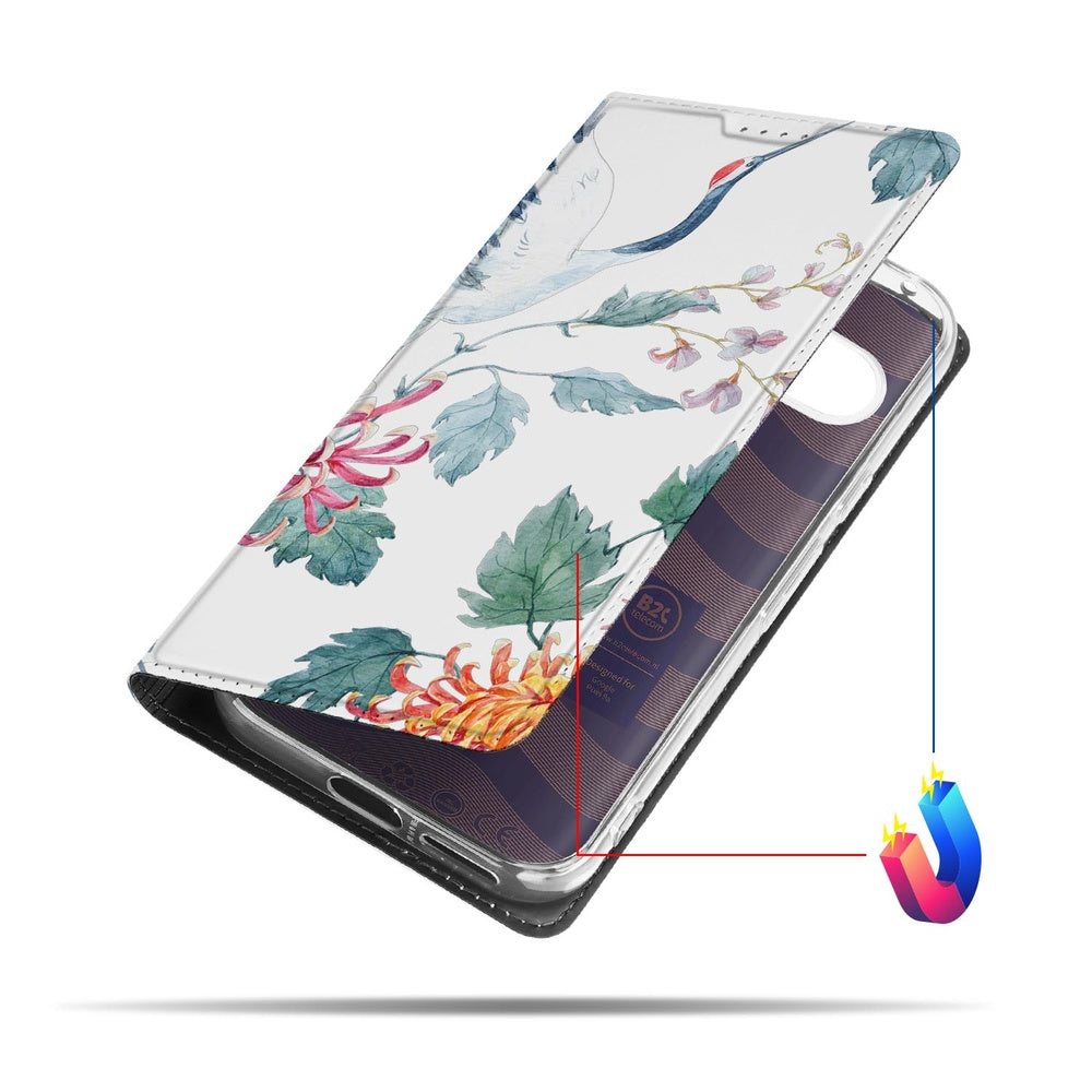 Google Pixel 9a Telefoonhoesje Bird Flowers telefoonhoesje aquarel bloemen vogel aanzicht