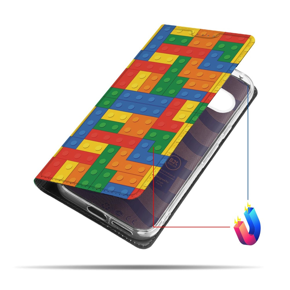 Google Pixel 9a Book Case Blokken book case blokken print zijkant