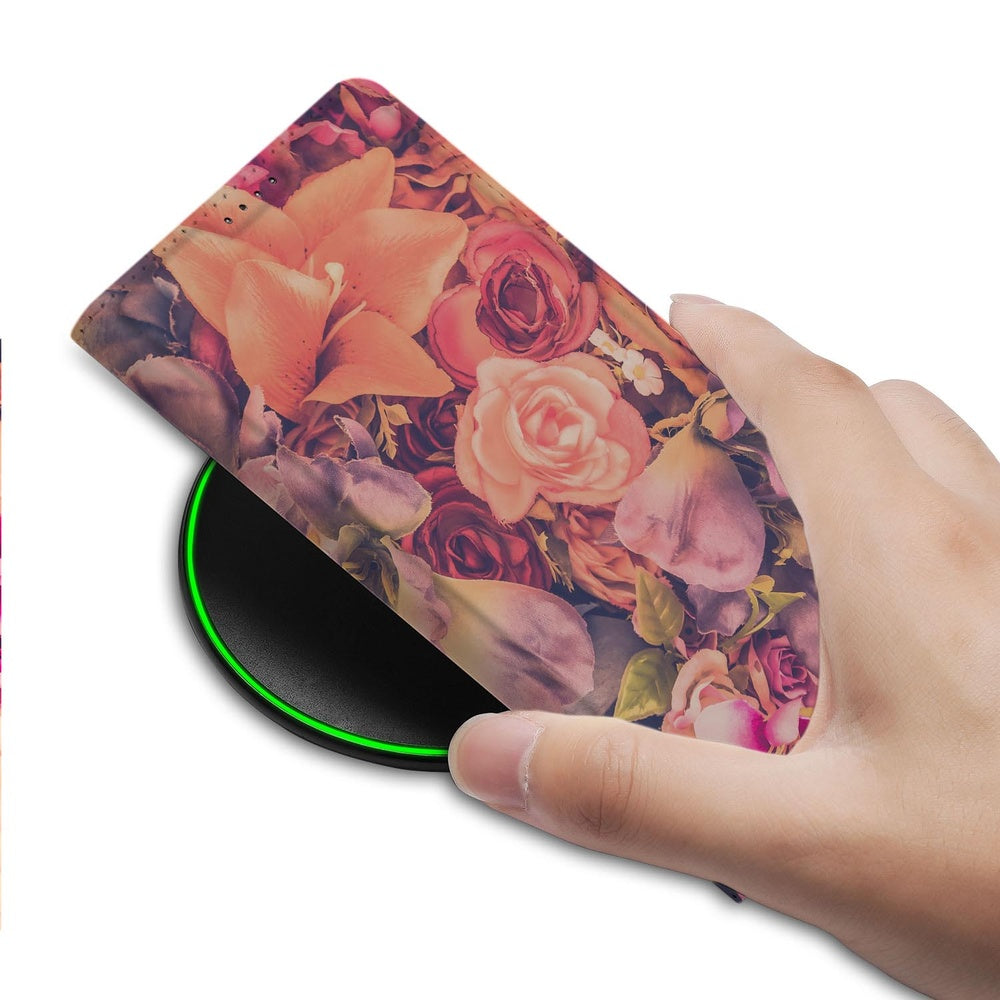 Google Pixel 9a Bookcase Bosje Bloemen telefoon bloemen ontwerp hand wireless oplader