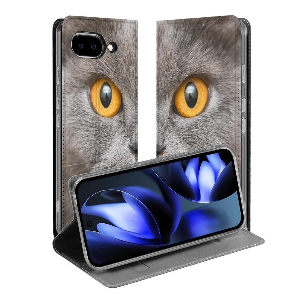 Google Pixel 9a Telefoonhoesje Britse Korthaar kat close-up aanzicht