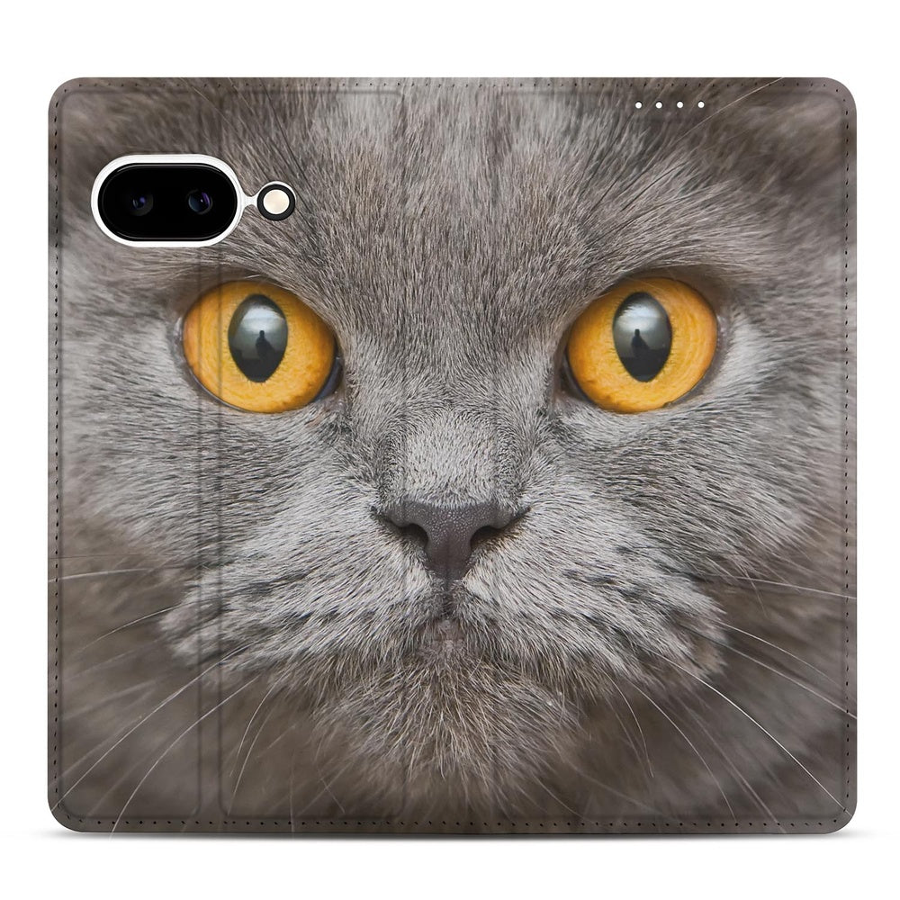 Google Pixel 9a Telefoonhoesje Britse Korthaar kattenogen voorkant