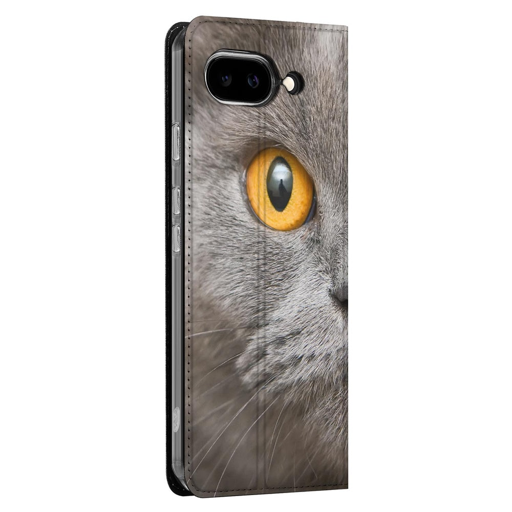 Google Pixel 9a Telefoonhoesje Britse Korthaar zij-aanzicht gouden kattenoog