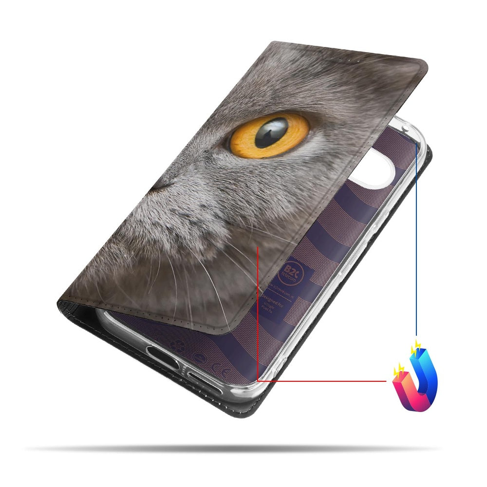 Google Pixel 9a Telefoonhoesje Britse Korthaar design close-up aanzicht
