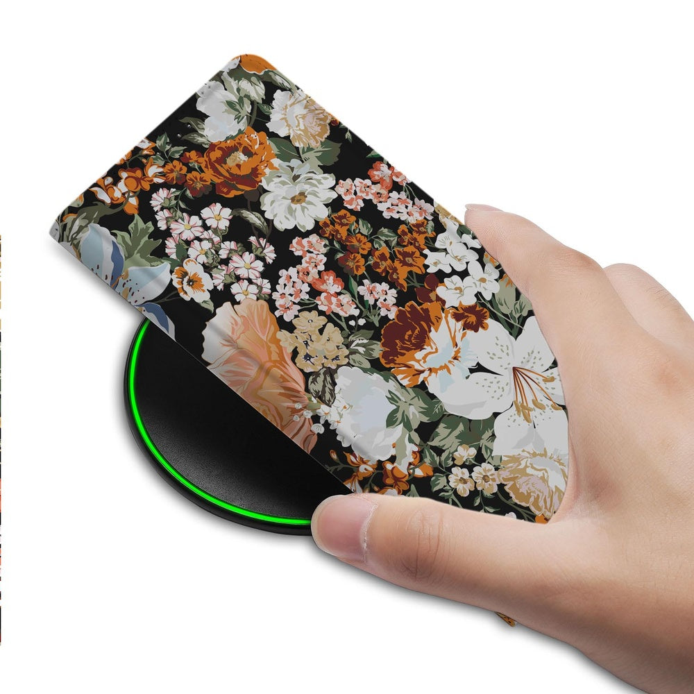 Google Pixel 9a Standcase Hoesje Dark Flowers hand wireless oplaadstation bloemen design