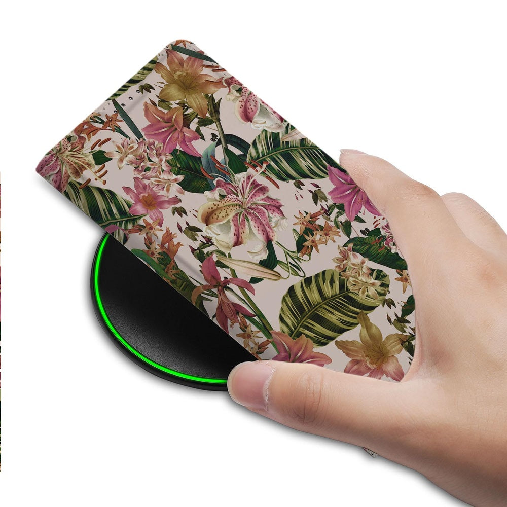 Google Pixel 9a Smart Cover Hoesje Flowers bloemen hand wireless oplader