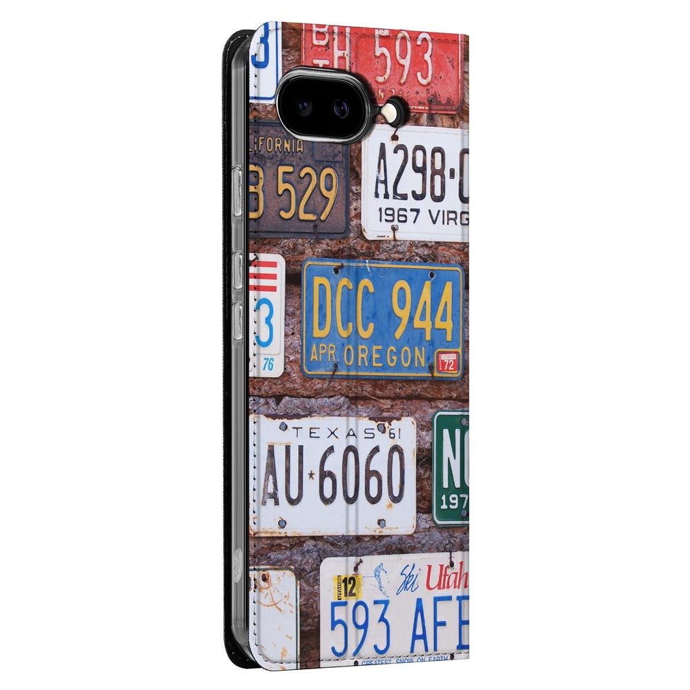 Google Pixel 9a Bookcase Kentekenplaten design voorkant