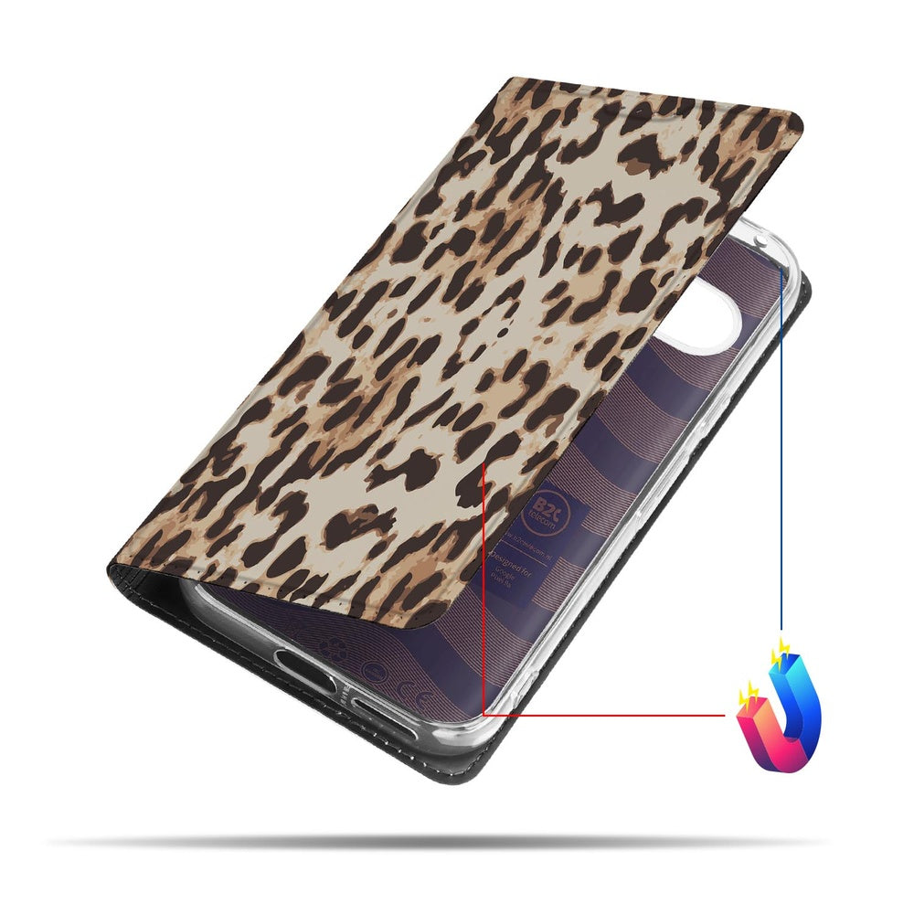 Book Wallet Case Google Pixel 9a Leopard luipaardprint aanzicht